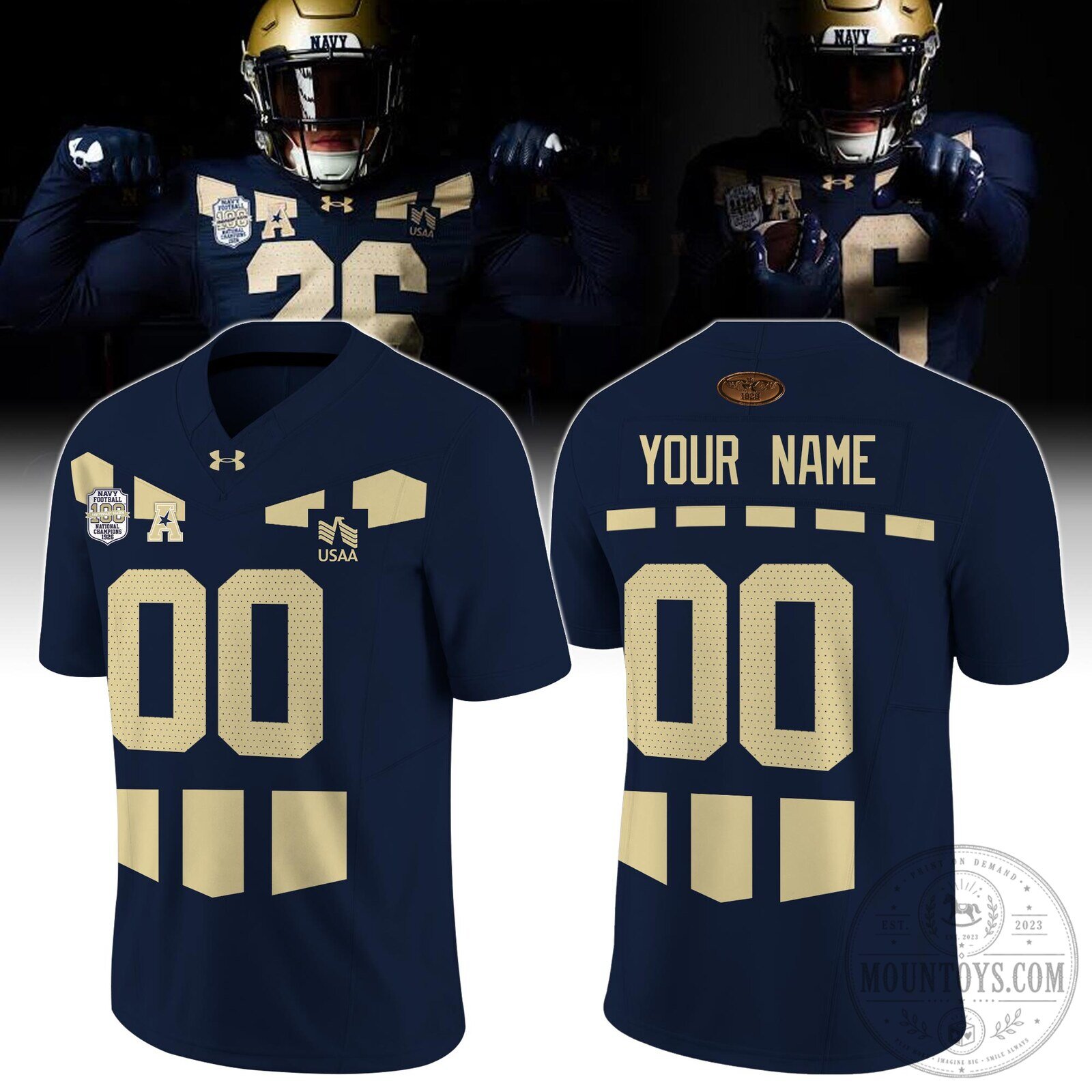 Navy Midshipmen Custom Centennial Football Jersey